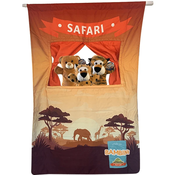 BAMBINI Puppentheater Safari Inklusive 3 Handpuppen 3 BAMBINI Puppentheater Safari Inklusive 3 Handpuppen
