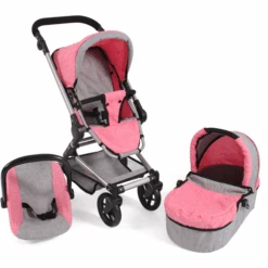 BAYER CHIC 2000 Kombipuppenwagen Fides 3 In 1 Melange Pink
