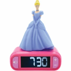 LEXIBOOK Disney Prinzessin Wecker Mit 3D Nachtlicht-Figur