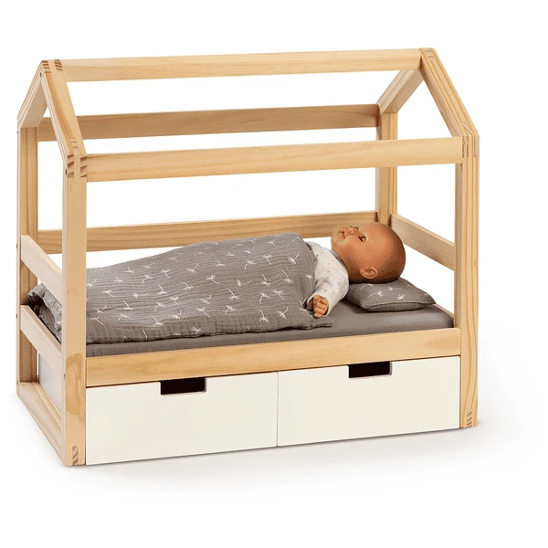 MUSTERKIND® Puppen-Hausbett Viola Natur/weiß 3 MUSTERKIND® Puppen-Hausbett Viola Natur/weiß