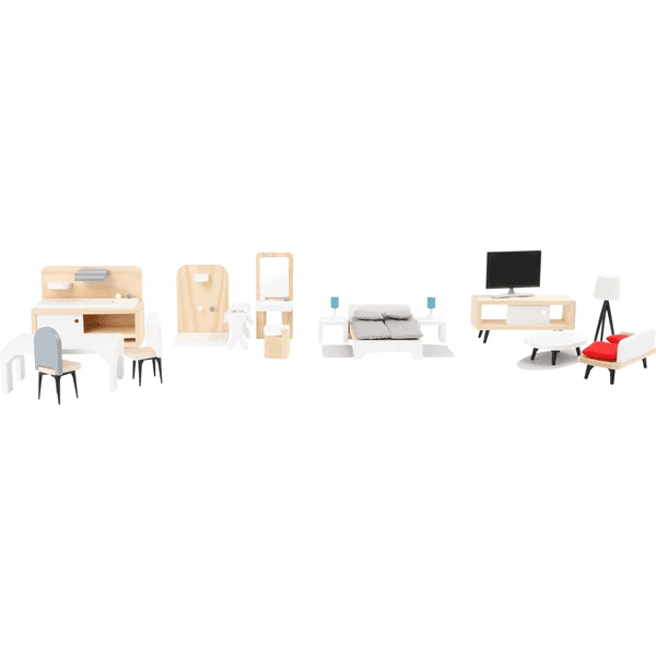Small Foot® Puppenhausmöbel Komplett-Set 3 Small Foot® Puppenhausmöbel Komplett-Set